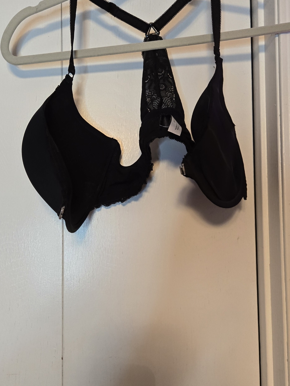 Black Front Close, Racerback Padded Bra - Picture 3 of 4